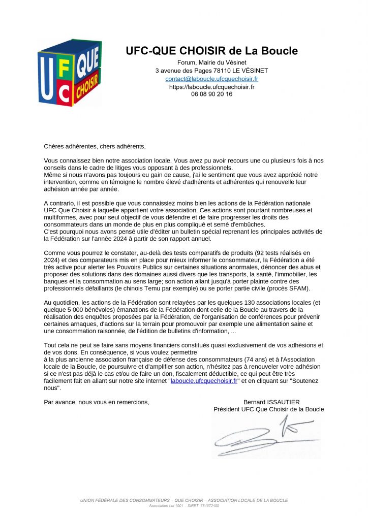 mot du président nov 2025