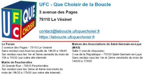Nos permanences à UFC QUE CHOISIR du Vésinet